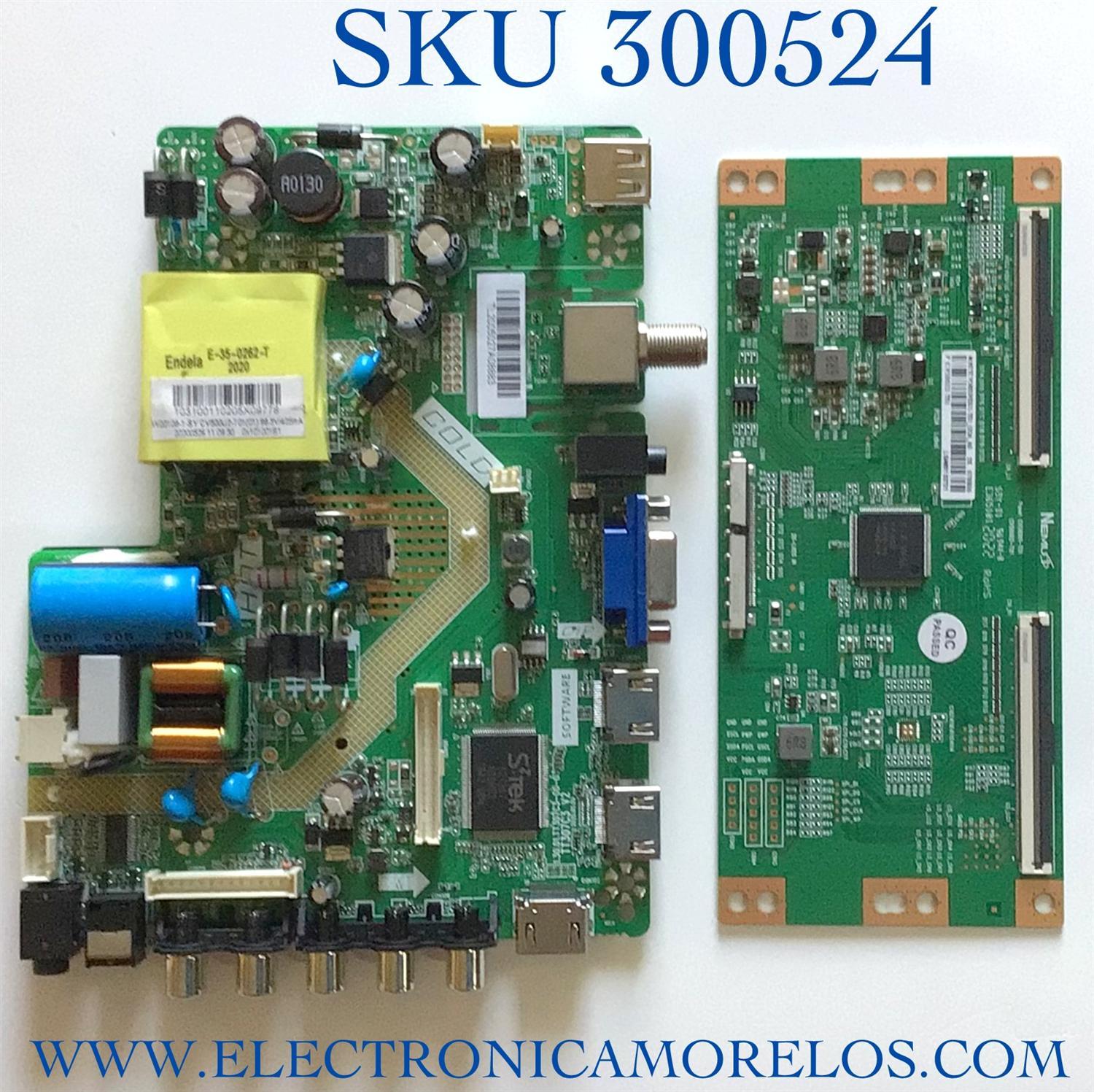 KIT DE TARJETAS PARA TV WESTINGHOUSE / MAIN W20108-1-SY / 1.30.01.TT307C3 / 20200526 / TT307C3 V2 / T-CON N2TCV580UHDU1-T01-GOA_A0/ N2TV580UHDU1-T01-G0A_A0 / CV580U2-T01 / CV500U2-T01 / PANEL T500-TAF-DLED / DISPLAY CV500U2-T01 REV:01 / MODELO WD50FB1200